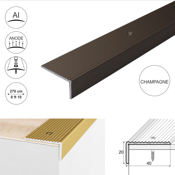Non Slip Aluminium Stair Edge Nosing - Image 3