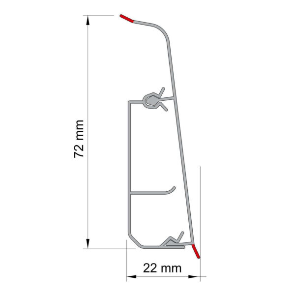 Skirting Board PVC With Cable Management System 72mm x 2500mm - Image 2