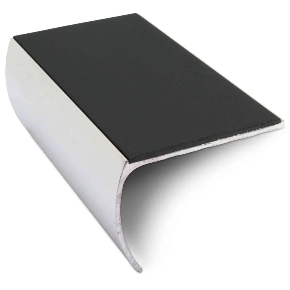 Aluminium Bullnose Stair Nosing 57 x 40mm – Non-Slip PVC Insert