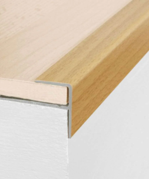 Push-In Anodised Aluminium Stair Nosing 15 x 22mm – Edge Trim for Laminate & Wood