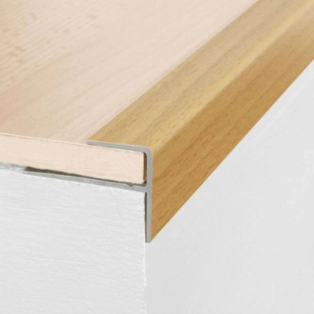 Push-In Anodised Aluminium Stair Nosing 15 x 22mm – Edge Trim for Laminate & Wood
