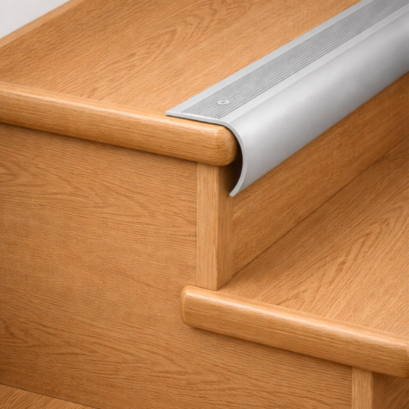 Bullnose Aluminium Stair Nosing 35 x 45mm Anti-Slip Step Edge Trim