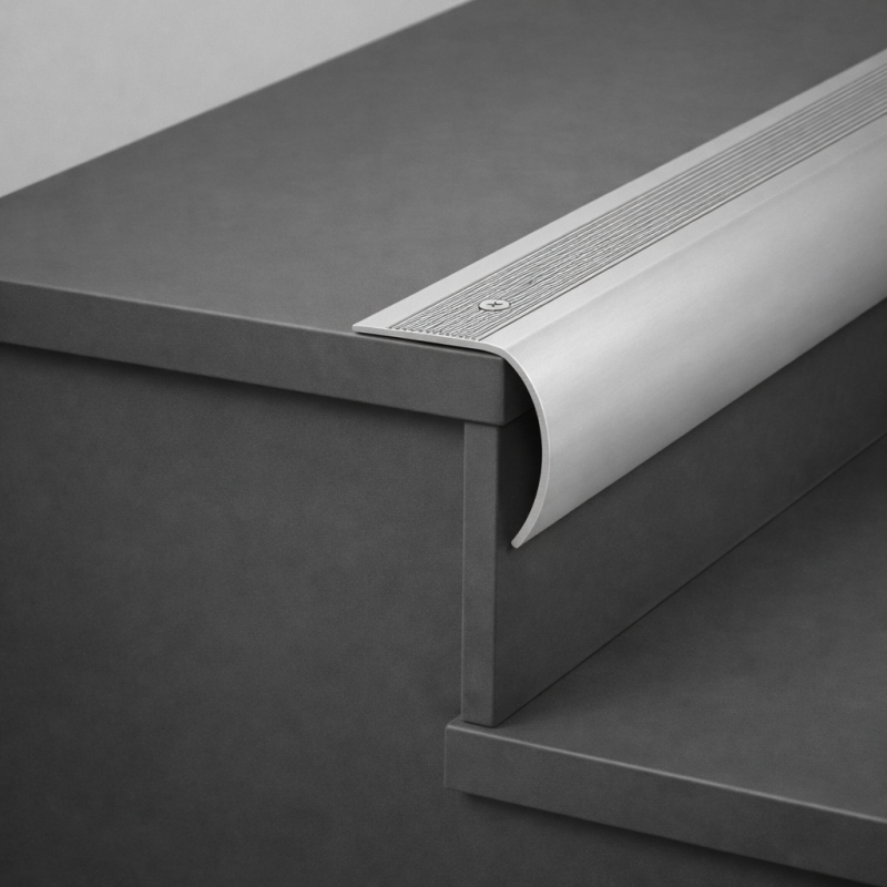 Bullnose Aluminium Stair Nosing 35 x 45mm Anti-Slip Step Edge Trim - Image 2
