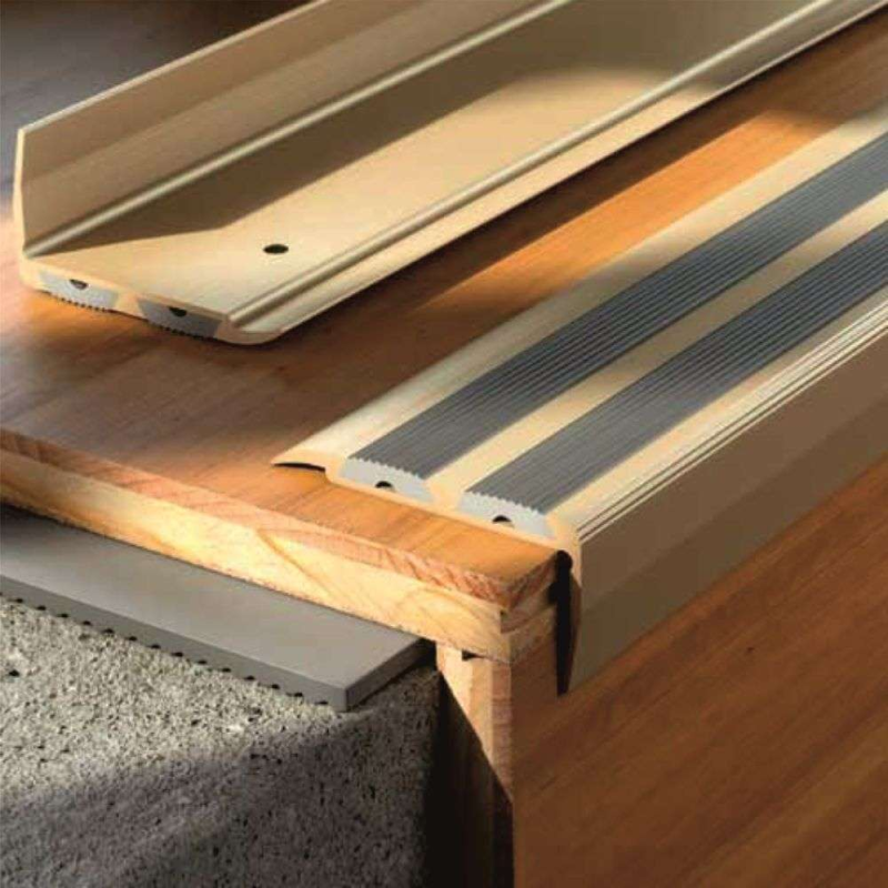 Self Adhesive Aluminium Stair Nosing 40 x 20mm with Rubber Insert