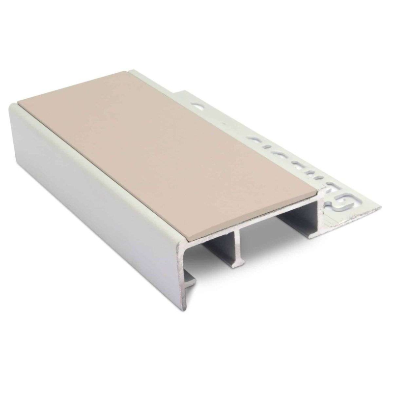 Aluminium Tile-In Stair Nosing 45 x 20mm - Non-Slip PVC Insert for Ceramic and Porcelain Tiles - Image 9