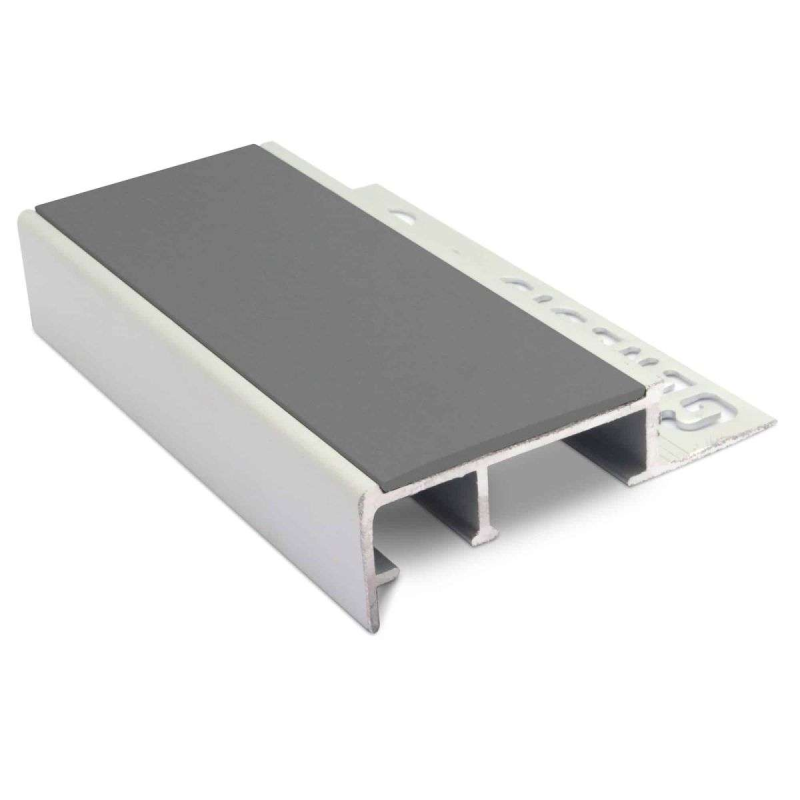Aluminium Tile-In Stair Nosing 45 x 20mm - Non-Slip PVC Insert for Ceramic and Porcelain Tiles - Image 4