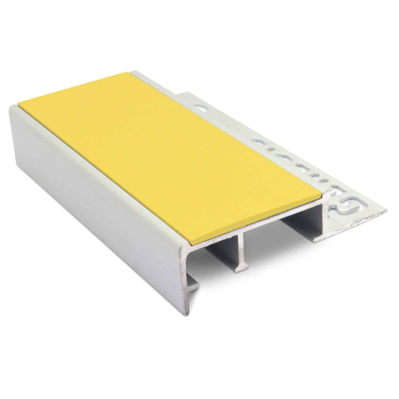 Aluminium Tile-In Stair Nosing 45 x 20mm - Non-Slip PVC Insert for Ceramic and Porcelain Tiles - Image 3