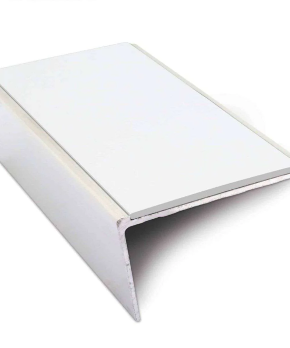 Aluminium Rakeback Stair Nosing 57 x 32mm with Non-Slip PVC Insert