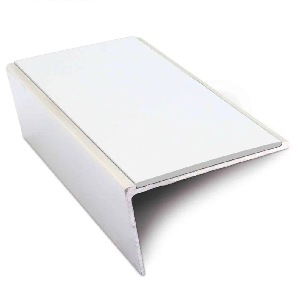 Aluminium Rakeback Stair Nosing 57 x 32mm with Non-Slip PVC Insert