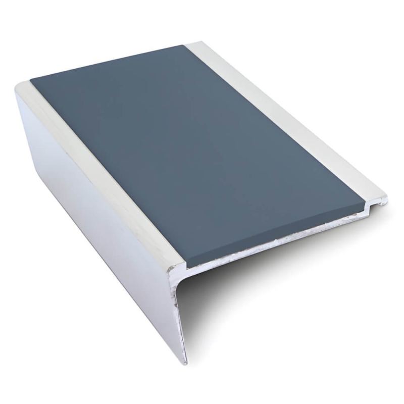 Heavy Duty Aluminium Rakeback Stair Nosing 63 x 32mm - Anti-Slip PVC Insert for Concrete and Precast Stairs - Image 2
