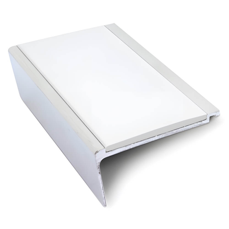 Heavy Duty Aluminium Rakeback Stair Nosing 63 x 32mm - Anti-Slip PVC Insert for Concrete and Precast Stairs