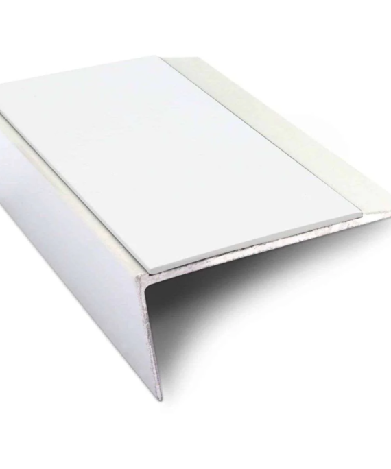 Aluminium Rakeback Stair Nosing 66 x 32mm with Anti-Slip PVC Insert