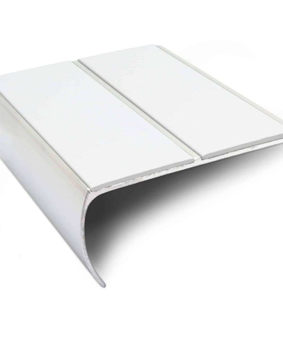 Aluminium Bullnose Stair Nosing 87 x 40mm - Non-Slip PVC Insert for Wood, Tile, Vinyl and Laminate Stairs