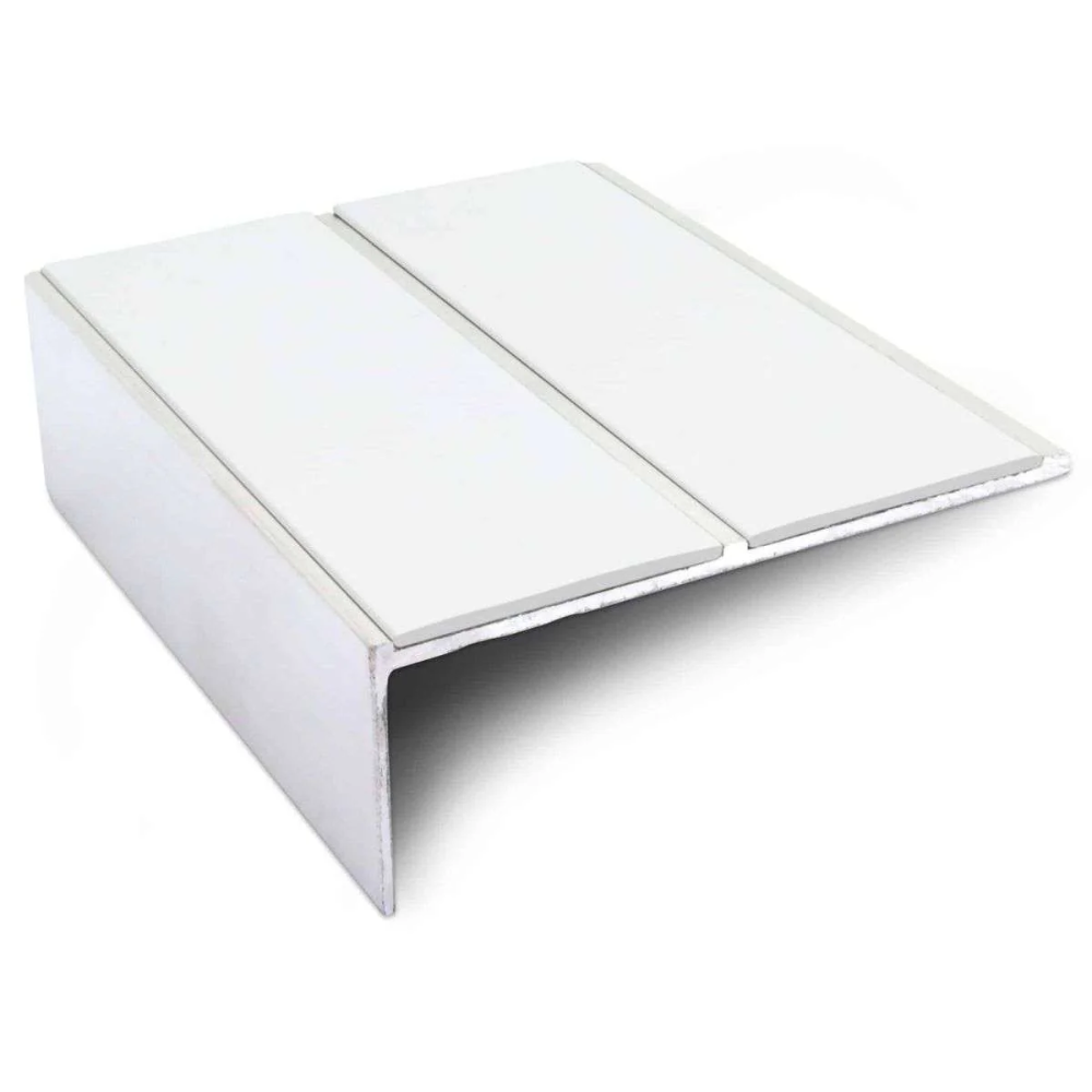Aluminium Non-Slip Stair Nosing 85 x 32mm with Dual PVC Inserts | Straight Edge - Image 2