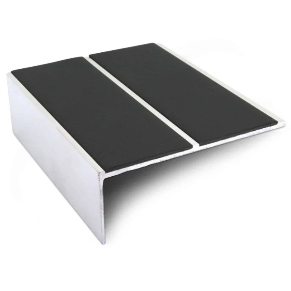Aluminium Non-Slip Stair Nosing 85 x 32mm with Dual PVC Inserts | Straight Edge - Image 4