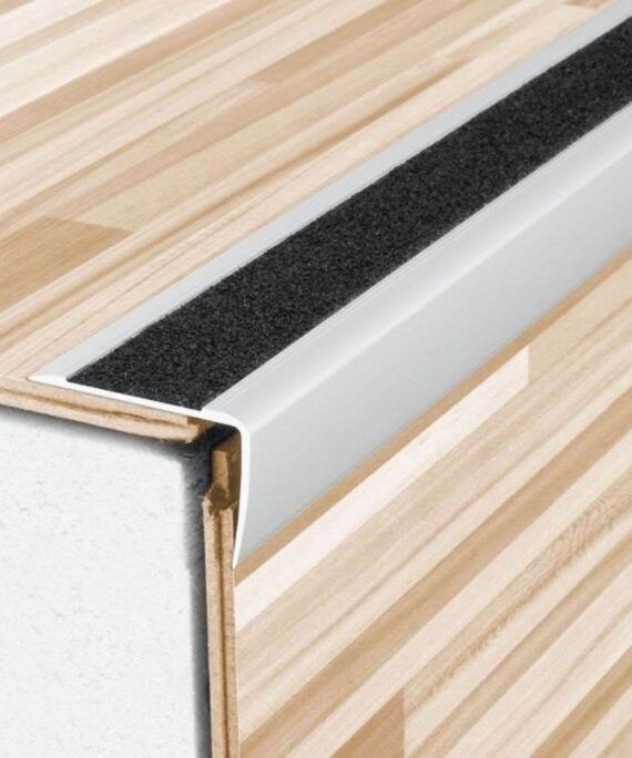 Anodised Aluminium Non-Slip Stair Nosing Edge Trim 41 x 26.6mm