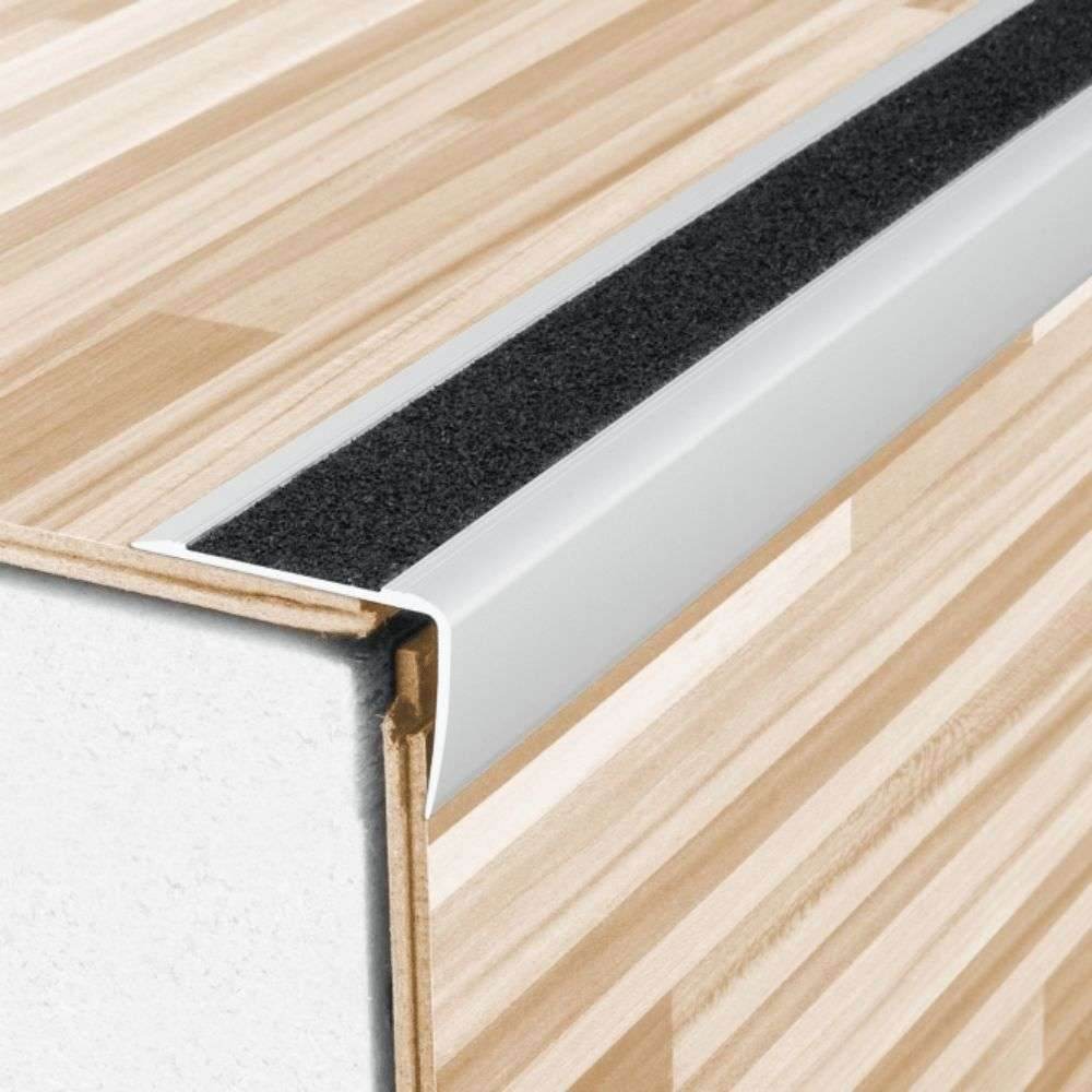 Anodised Aluminium Non-Slip Stair Nosing Edge Trim 41 x 26.6mm